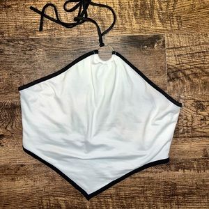 Handkerchief styled white mini top